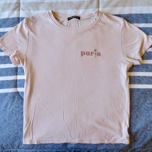 Brandy Melville Jamie Paris Rose Embroidery Top